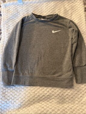 Nike Gray Kids Crewneck Sweatshirt with White Swoosh
